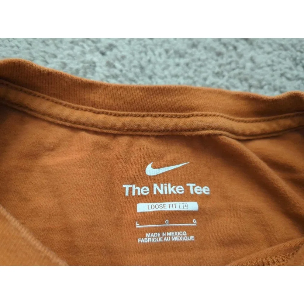 Texas Longhorns T Shirt Womens Large Loose Fit Cropped NCAA The‎ Nike Tee Orange